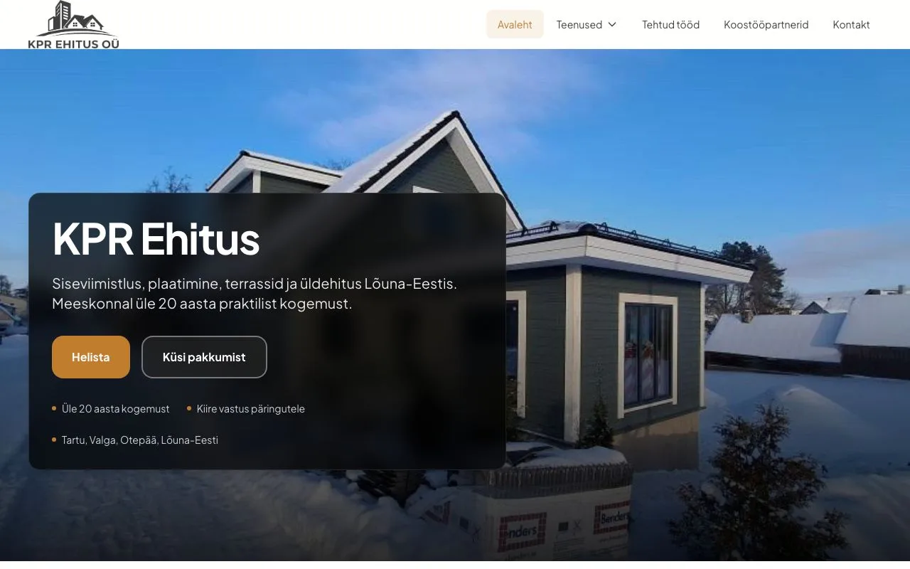 KPR Ehitus veebileht