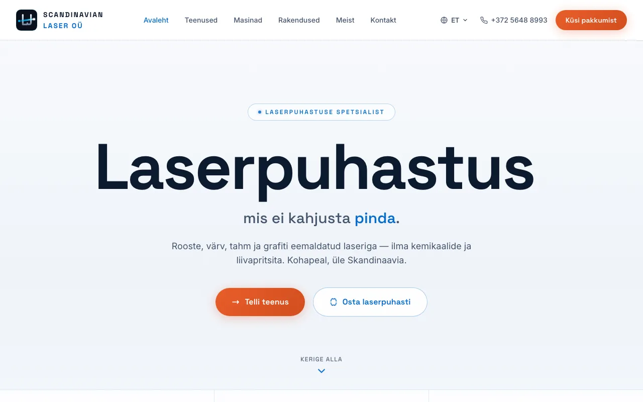 Scandinavian Laser OÜ veebileht